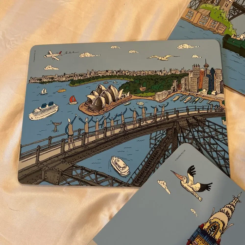 New Squidinki Placemats (4) Sydney Harbour Collection I & Tea Towel